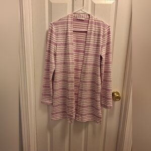 Talbots Striped Cardigan‎ Small Purple White Soft Like New